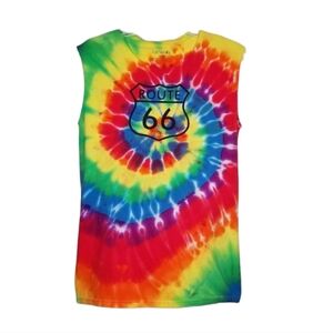DYENAMITE Route 66 Tie-Dye T-Shirt Sz S